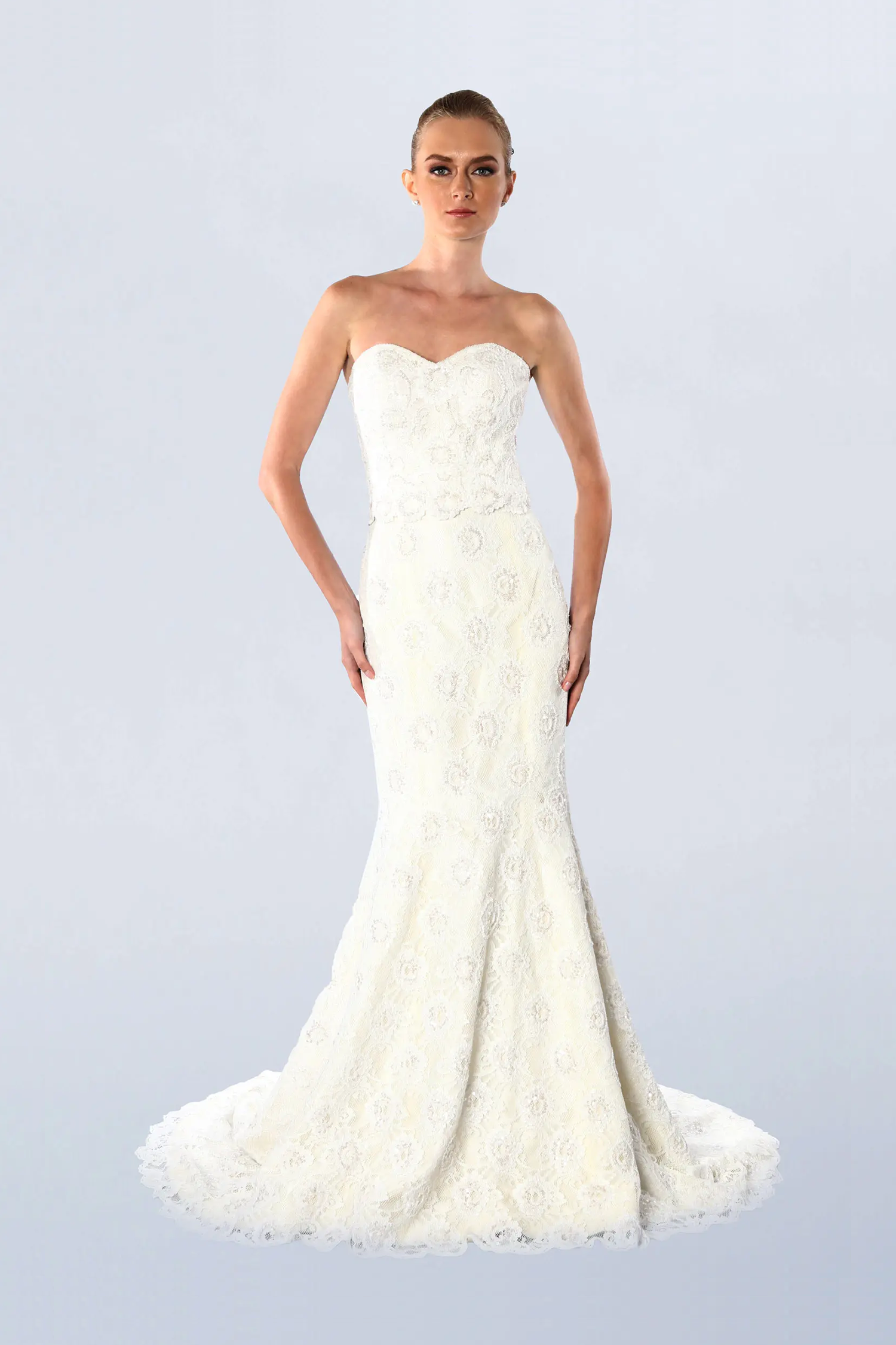 Off white lace mermaid gown