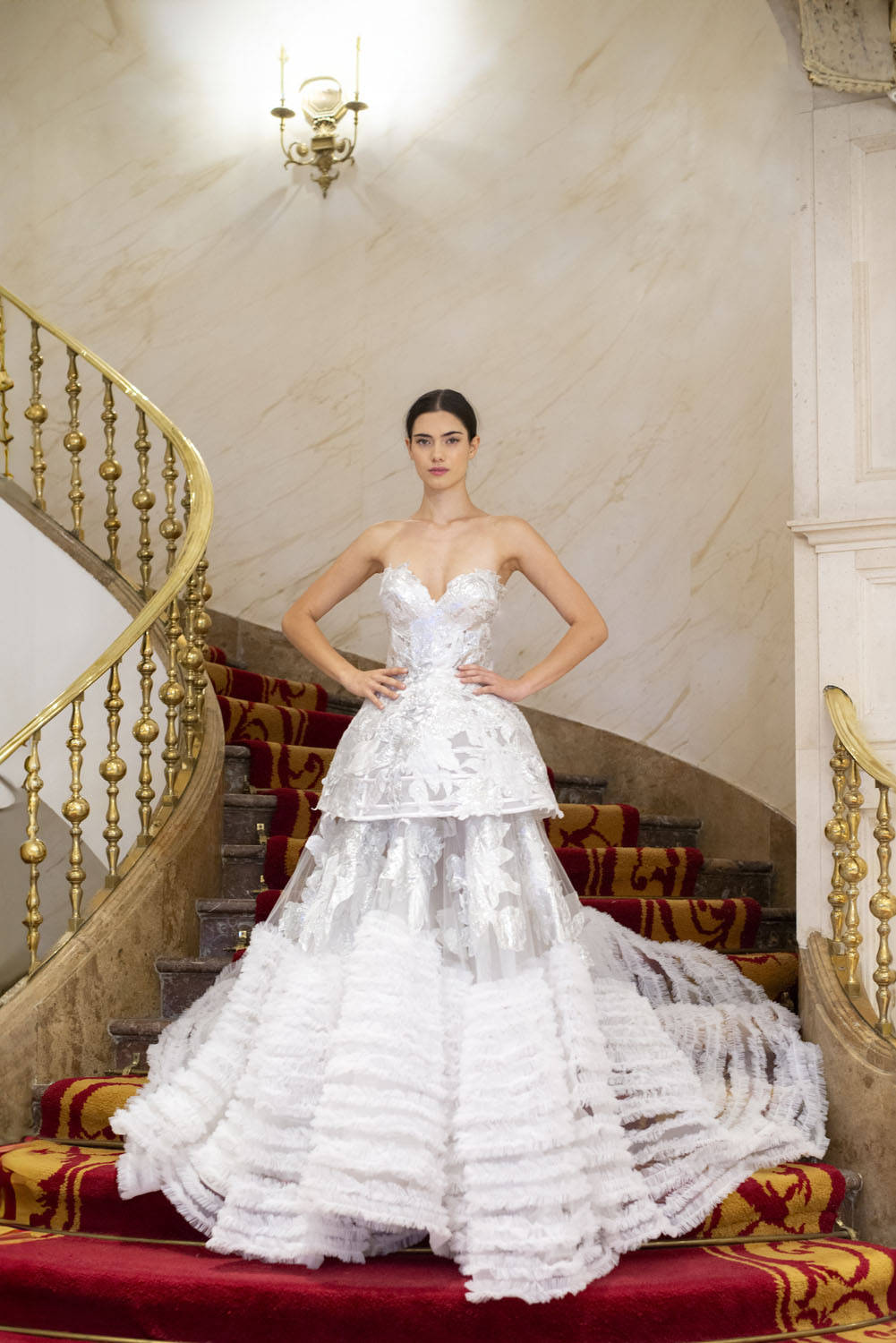 Woman in white cocktail dress and tulle ball underskirt. 12, image 1