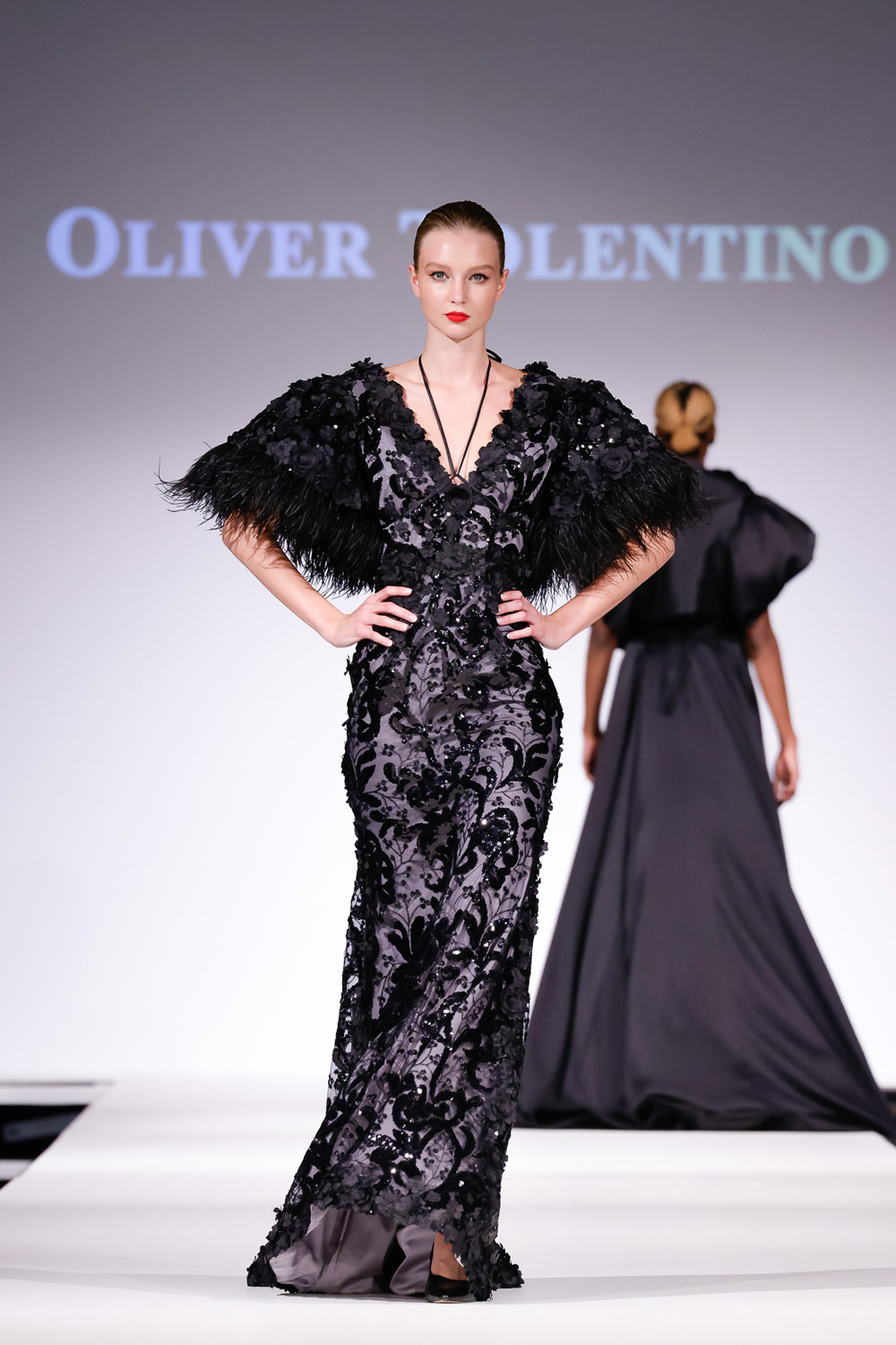Black lace mermaid gown