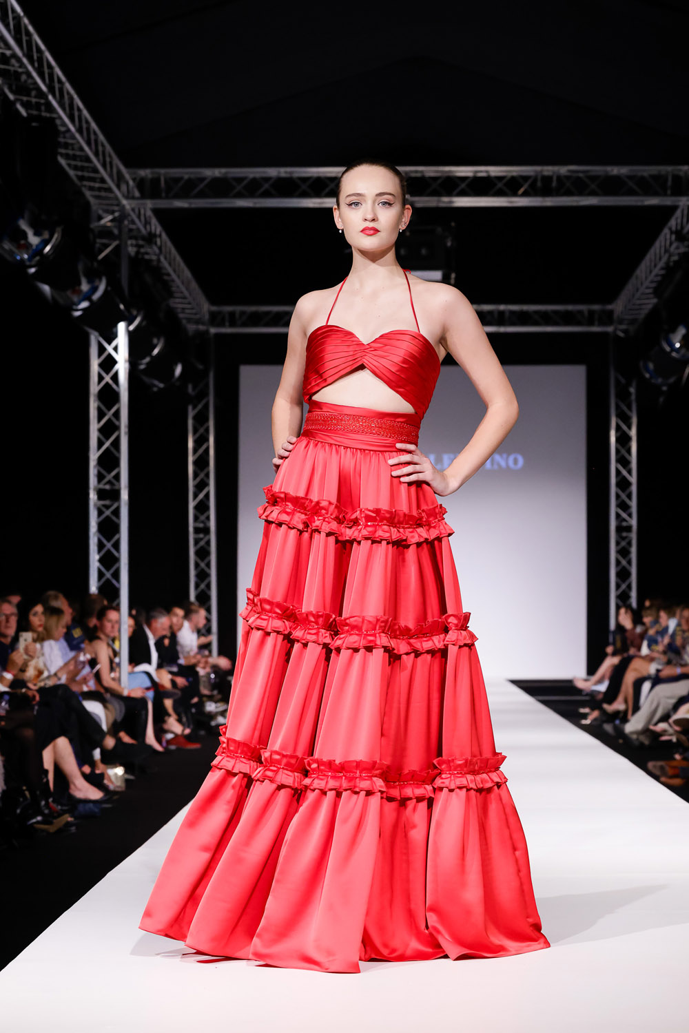 Red ball gown